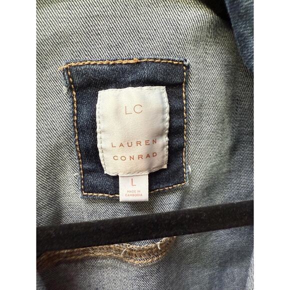 Lauren Conrad Women's dark blue denim jean jacket size large - Picture 3 of 3